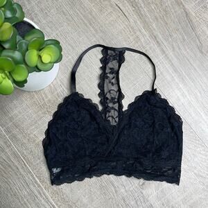 FORNIA Black Lace Racerback Bra Bralette Size Medium